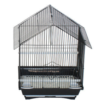 Yml House Top Style Small Parakeet Cage With Food Access Doors Color: Black