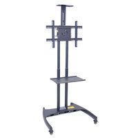 H Wilson Height Adjustable Moving Flat 32 - 60 Inch LCD TV Stand Cart Gray