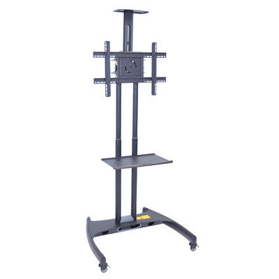 H Wilson Height Adjustable Moving Flat 32 - 60 Inch LCD TV Stand Cart Gray