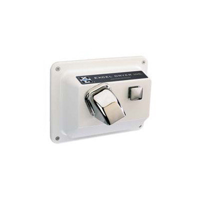 Excel Dryer Push Button Recessed Mounted 208 / 230 Volt Hand Dryer in White