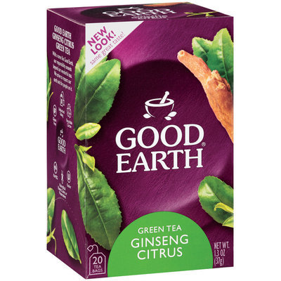 Good Earth Ginseng Green Tea W/Citrus Tea Bags 18 Ct Box