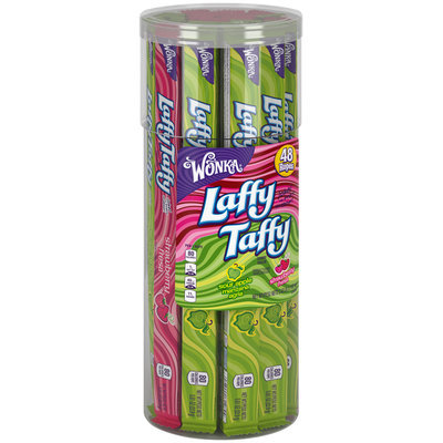LAFFY TAFFY Sour Apple & Strawberry Ropes 2.43 lb. Canister