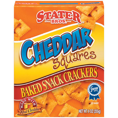 Stater Bros. Cheddar Squares Baked Snack Crackers 9 Oz Box