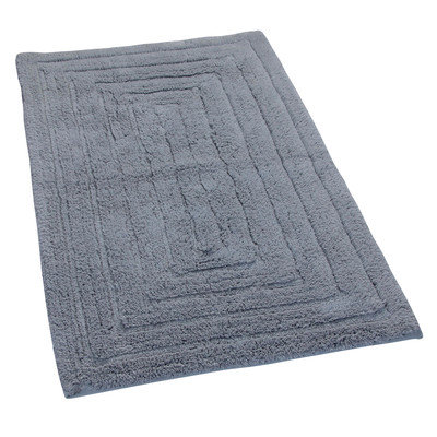 Textile Decor Castle 100% Cotton Racetrack Spray Latex Back Bath Rug, 34 H X 21 W, Silver