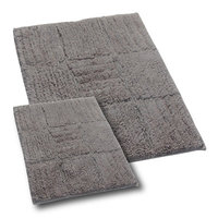 Textile Decor Castle 2 Piece 100% Cotton Chakkar Board Spray Latex Bath Rug Set, 24 H X 17 W and 30 H X 20 W