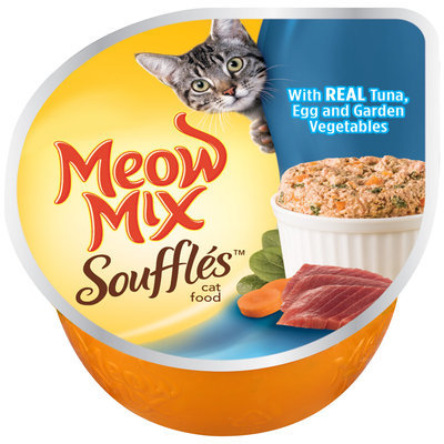 Meow Mix Souffles with Real Tuna, Egg and Garden Vegetables Wet Cat Food, 2.75-Ounce