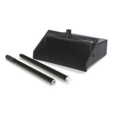 Carlisle 12 in. Black Lobby Dust Pan with 2-Piece Handle