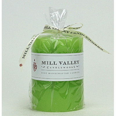 Mill Valley Candleworks Green Pear Scented Pillar Candle Size: 4