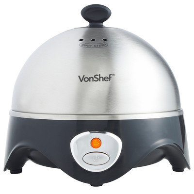 Von Shef Electric Egg Cooker with Steamer and Poacher Attachment