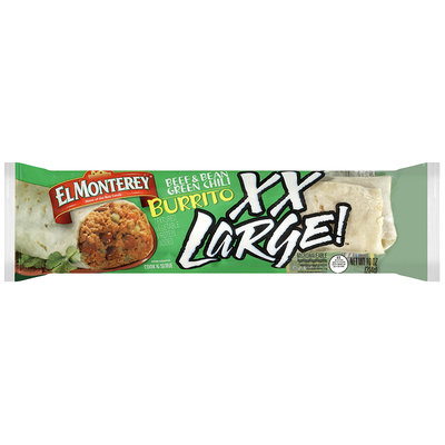 El Monterey® Burrito Beef & Bean Green Chili XX Large!™ 10 oz Wrapper