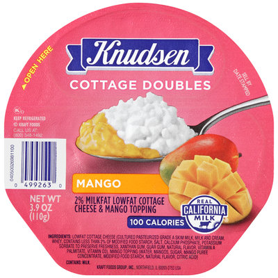 Knudsen Cottage Doubles Cottage Cheese & Mango Topping 3.9 oz. Tray