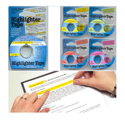 Lee Products Company LEE13975 Removable Highlighter Tape Yellow