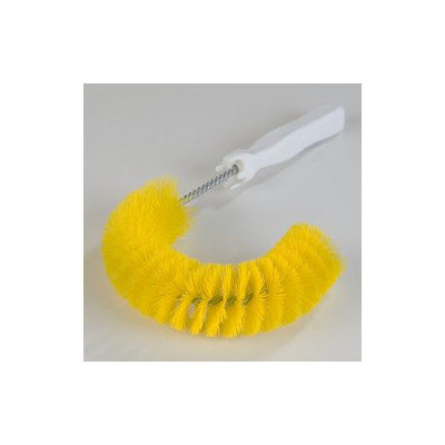 Carlisle 4110004 - 11.5-in Hook Shape Clean-In-Place Brush, Yellow Pol