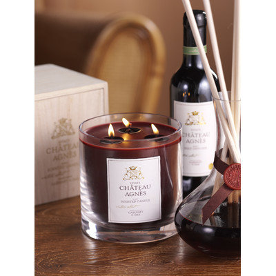 Zodax IG1418 Scented 3 Wick Candle Jar in Wooden Crate Red Cabernet Oak
