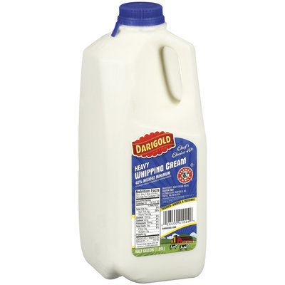 Darigold Heavy 40% Milkfat Minimum Whipping Cream .5 Gal Jug