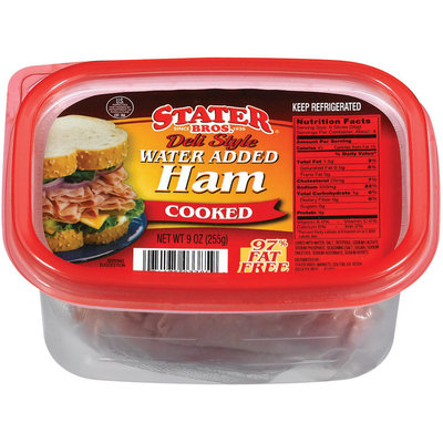 Stater Bros. Deli Style Cooked Ham 9 Oz Tub