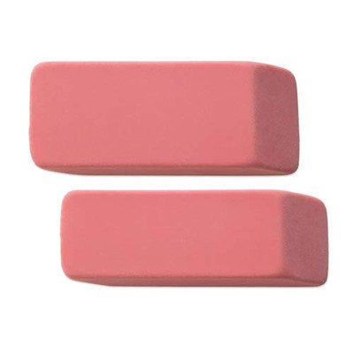 Integra Pink Pencil Erasers, Beveled End
