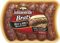 Johnsonville Hot N' Spicy Brats 19oz tray (101324, 101345)