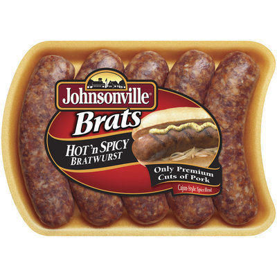 Johnsonville Hot N' Spicy Brats 19oz tray (101324, 101345)