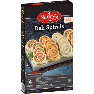 Nancy's Club Sandwich, Tomato Provolone, and Turkey Pepper Jack Deli Spirals 27 oz. Box