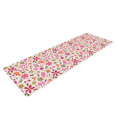 Kess Inhouse Pink Flowers Garden by Carolyn Greifeld Yoga Mat