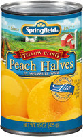 Springfield® Lite Yellow Cling Peach Halves in 100% Fruit Juice 15 oz. Can