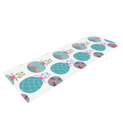 Kess Inhouse Vintage Baubles by Anneline Sophia Seasonal Yoga Mat