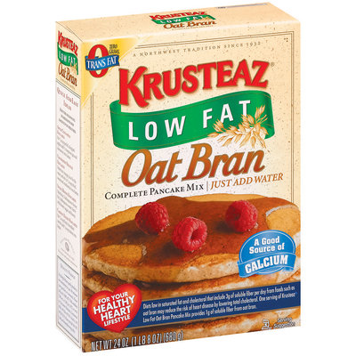 Krusteaz Oat Bran Complete Low Fat Pancake Mix 24 Oz Box