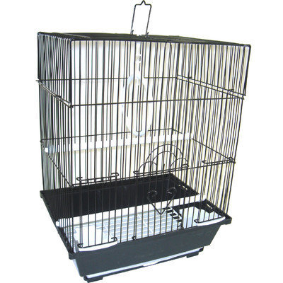 Yml Flat Top Medium Parakeet Cage with Food Access Door Color: Black