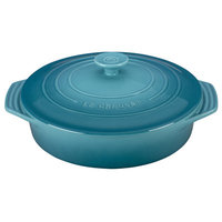 Le Creuset Stoneware 2.1-Qt. Covered Round Casserole Color: Caribbean