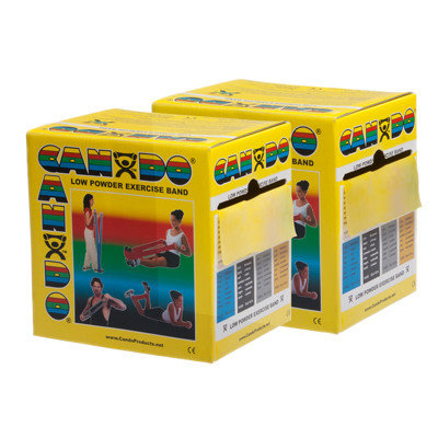 CanDo 10-5491 Low Powder Exercise Band 100 Yard 2 x 50-Yd Rolls Yellow X-Light
