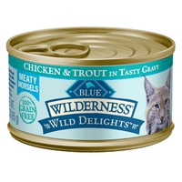 THE BLUE BUFFALO CO. BLUE™ Wilderness® Wild Delights™ Meaty Morsels Chicken & Trout Recipe For Adult Cats
