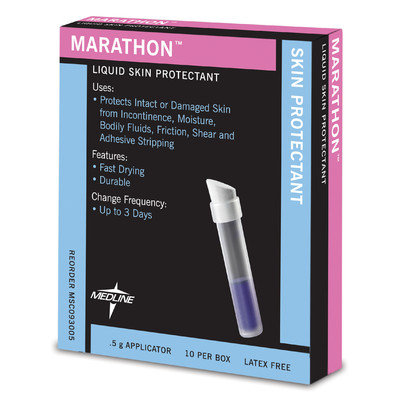 Medline MSC093005 Marathon Liquid Skin Protectant - 0.5 g Applicator - Box Of 10 Applicators