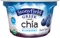 Stonyfield Organic™ Greek and Chia Blueberry Nonfat Yogurt 5.3 oz. Cup