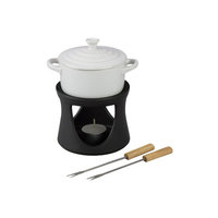 Le Creuset Mini Cocotte Fondue Set Color: White