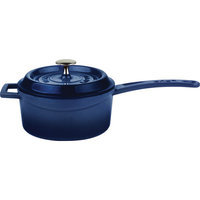 Lava Cookware Lava Saucepans Signature 1.1 Quart Enameled Cast Iron Sauce Pot in Cobalt Blue LVYSOS16K2BLU