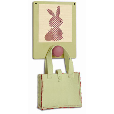 Tree by Kerri Lee Wuzzy Wall Hook Bunny, Green/Purple