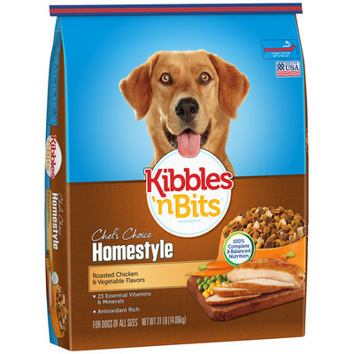 Kibbles 'n Bits Brand Dog Food Grilled Steak & Vegetable Flavor Dry Dog Food, 35-Pound