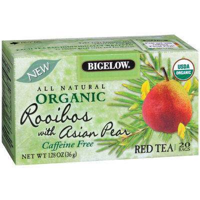 Bigelow Red Rooibos W/Asian Pear All Natural Organic Caffeine Free Tea Bags 20 Ct Box
