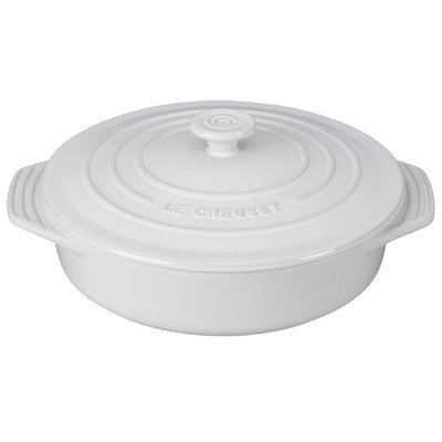 Le Creuset Stoneware 2.1-Qt. Covered Round Casserole Color: White