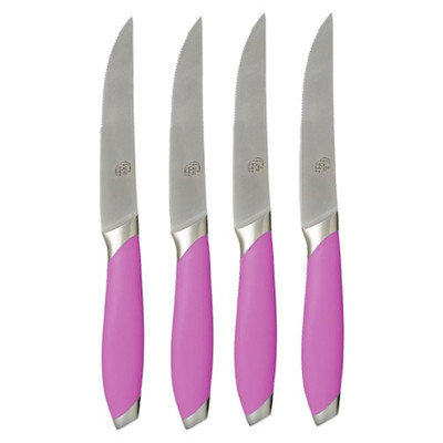 Gela Global 4 Piece Steak Knife Set Color: Purple