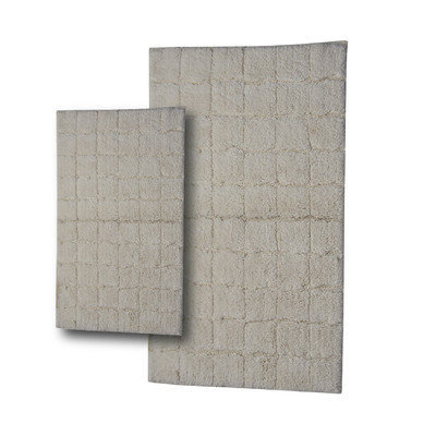 Textile Decor Castle 2 Piece 100% Cotton Summer Tile Spray Latex Bath Rug Set, 24 H X 17 W and 34 H X 21 W