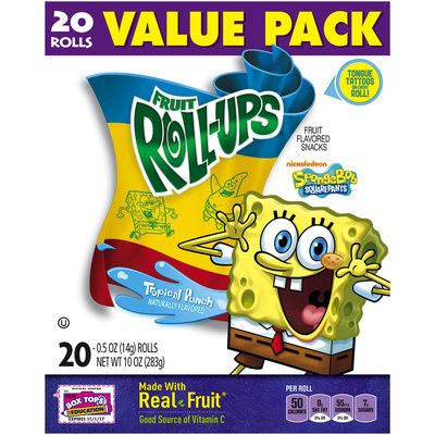 Fruit Roll-Ups™ SpongeBob SquarePants Tropical Punch Fruit Flavored Snacks