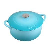 Denby Cook and Dine 7.39-qt. Cast Iron Round Casserole Color: Azure