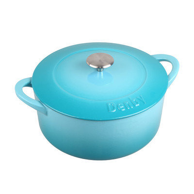 Denby Cook and Dine 7.39-qt. Cast Iron Round Casserole Color: Azure