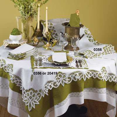 Saro Bianca Battenberg Table Topper or Napkin Sets (set of 6)