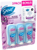 Secret Scent Expressions Invisible Solid Women's Antiperspirant & Deodorant Ooh La Lavender Scent with Clinical Strength Travel Size Invisible Solid 4 ct