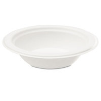 NatureHouse Bagasse 16 oz Bowl, White, 100/Pack
