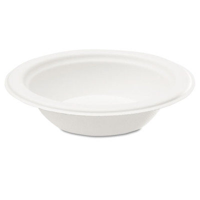 NatureHouse Bagasse 16 oz Bowl, White, 100/Pack