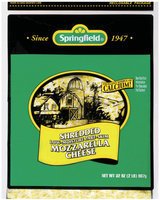 Springfield Mozzarella Shredded Low-Moisture Part-Skim Cheese 32 Oz Bag
